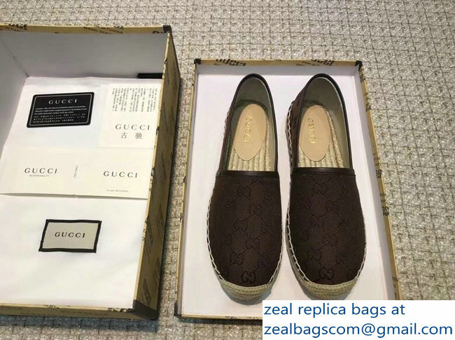 Gucci GG Supreme Canvas Espadrilles Coffee - Click Image to Close