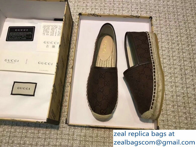 Gucci GG Supreme Canvas Espadrilles Coffee