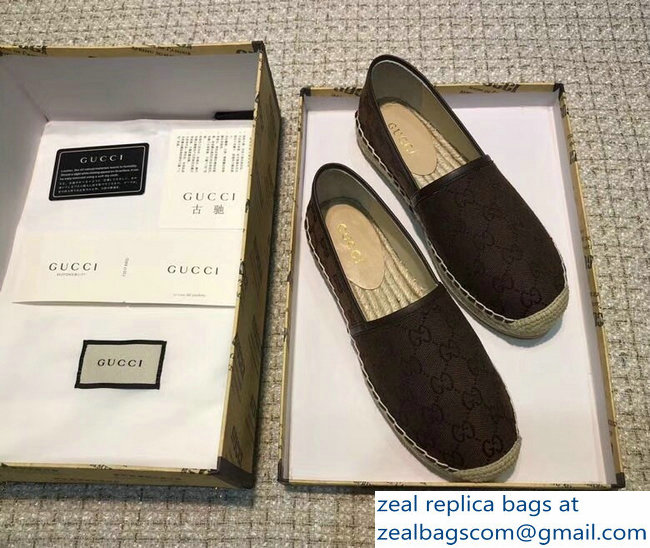 Gucci GG Supreme Canvas Espadrilles Coffee - Click Image to Close