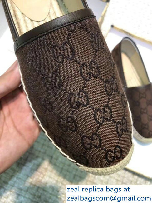 Gucci GG Supreme Canvas Espadrilles Coffee