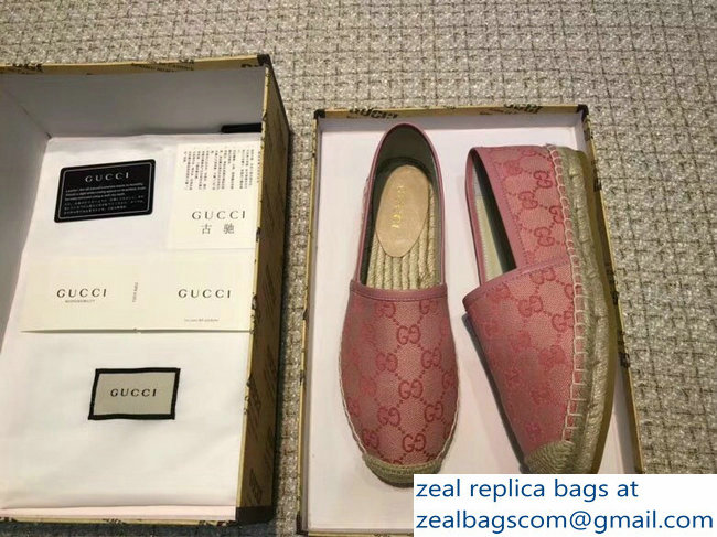 Gucci GG Supreme Canvas Espadrilles Pink