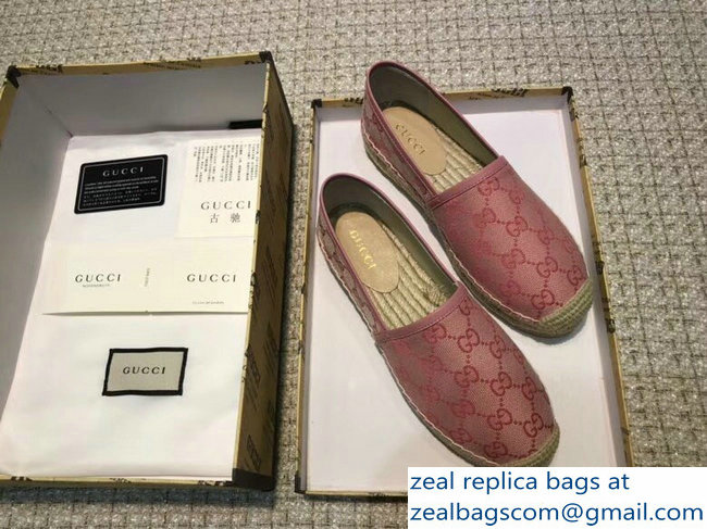 Gucci GG Supreme Canvas Espadrilles Pink