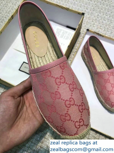 Gucci GG Supreme Canvas Espadrilles Pink - Click Image to Close