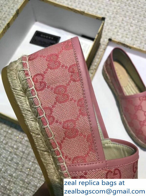 Gucci GG Supreme Canvas Espadrilles Pink - Click Image to Close