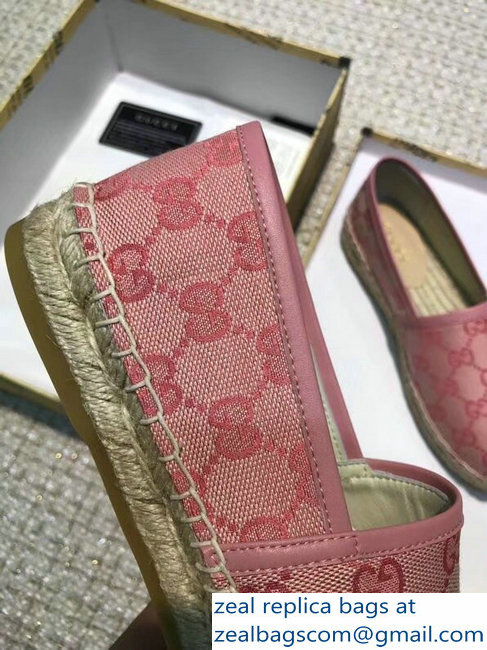 Gucci GG Supreme Canvas Espadrilles Pink