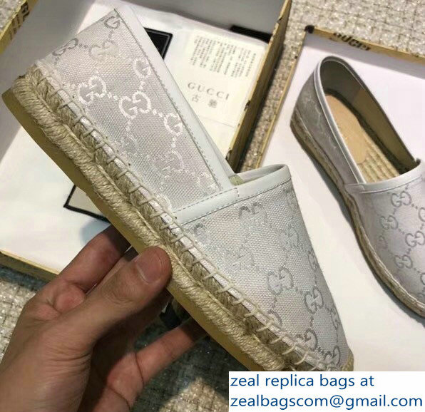 Gucci GG Supreme Canvas Espadrilles White - Click Image to Close