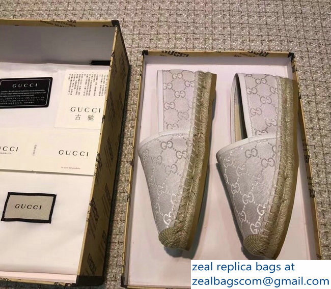 Gucci GG Supreme Canvas Espadrilles White - Click Image to Close