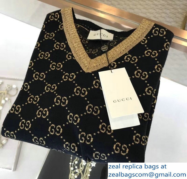 Gucci GG Sweater Black/Gold 2018 - Click Image to Close