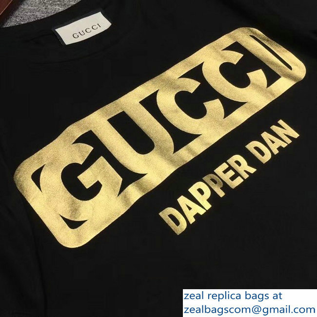 Gucci Gucci-Dapper Dan T-shirt Black 2018 - Click Image to Close