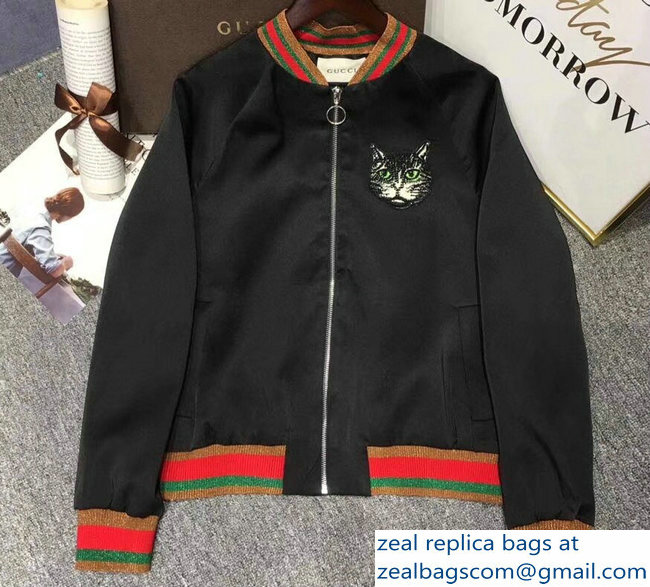 Gucci Guccify Cat Black Jacket 2018 - Click Image to Close