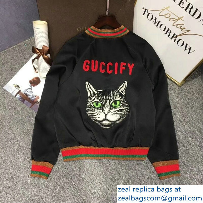 Gucci Guccify Cat Black Jacket 2018