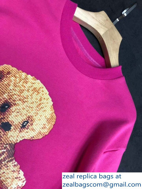 Gucci Guccy Teddy Bear Fuchsia Sweatshirt 2018