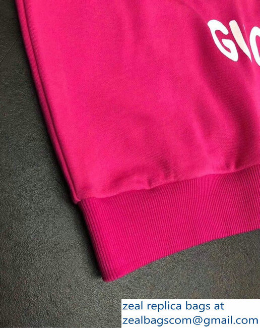 Gucci Guccy Teddy Bear Fuchsia Sweatshirt 2018