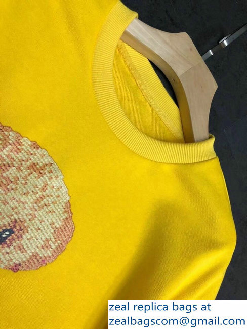 Gucci Guccy Teddy Bear Yellow Sweatshirt 2018 - Click Image to Close