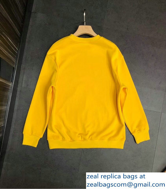 Gucci Guccy Teddy Bear Yellow Sweatshirt 2018 - Click Image to Close