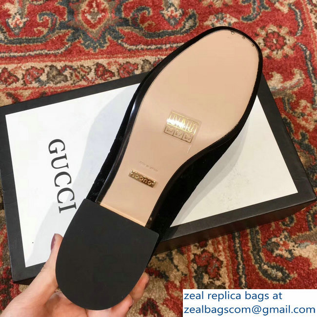 Gucci Horsebit Black GG Velvet Loafers With Crystals 522698 2018 - Click Image to Close