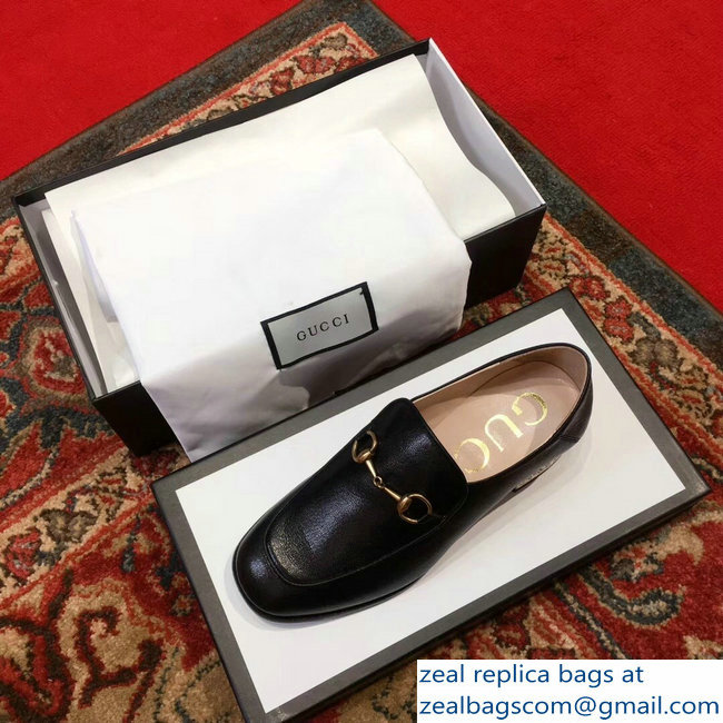 Gucci Horsebit Black Leather Loafers With Crystals 523097 2018