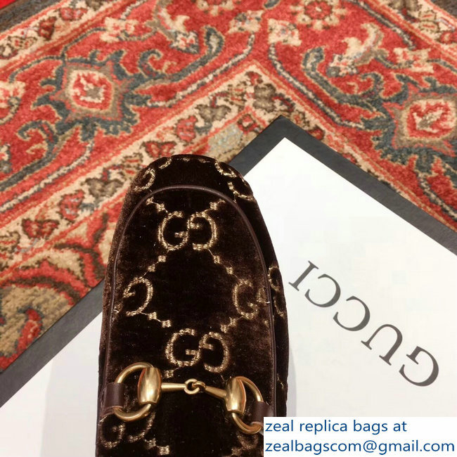 Gucci Horsebit GG Velvet Boots With Crystals Coffee 2018 - Click Image to Close