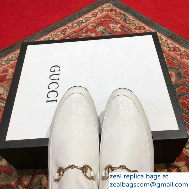 Gucci Horsebit Leather Ankle Boots White 496619 2018