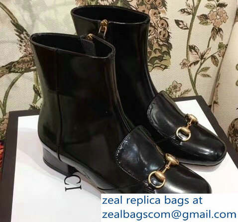 Gucci Horsebit Leather Boots Black 2018 - Click Image to Close