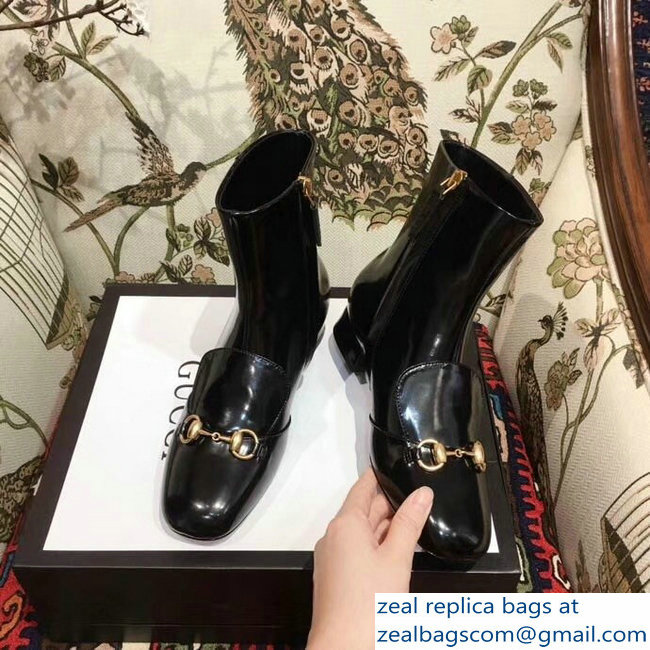 Gucci Horsebit Leather Boots Black 2018