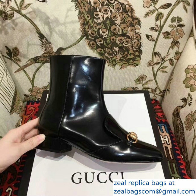 Gucci Horsebit Leather Boots Black 2018 - Click Image to Close