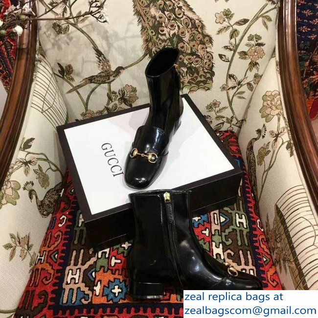 Gucci Horsebit Leather Boots Black 2018