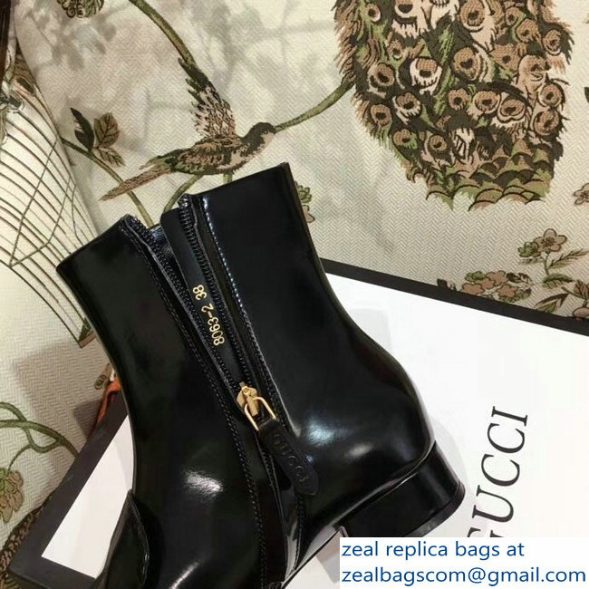 Gucci Horsebit Leather Boots Black 2018 - Click Image to Close