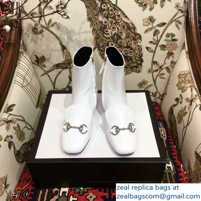 Gucci Horsebit Leather Boots White 2018 - Click Image to Close