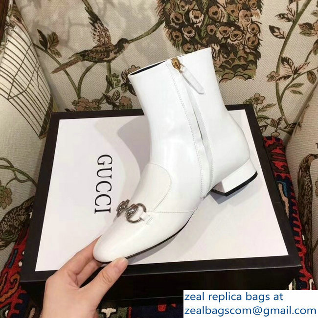 Gucci Horsebit Leather Boots White 2018 - Click Image to Close