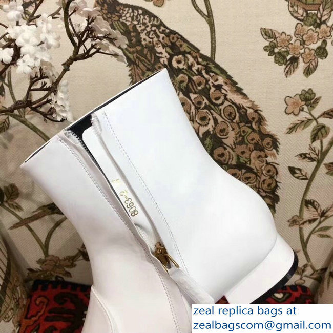 Gucci Horsebit Leather Boots White 2018