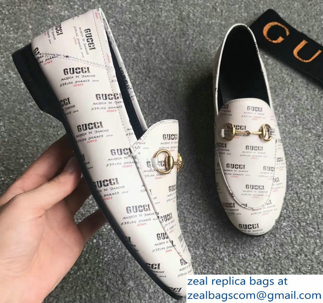 Gucci Horsebit Leather Loafer Gucci Stamp Print - Click Image to Close