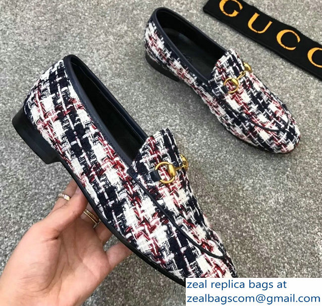 Gucci Horsebit Leather Loafer Jordaan Tweed Check