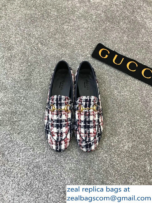 Gucci Horsebit Leather Loafer Jordaan Tweed Check - Click Image to Close