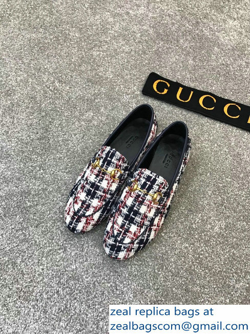 Gucci Horsebit Leather Loafer Jordaan Tweed Check - Click Image to Close