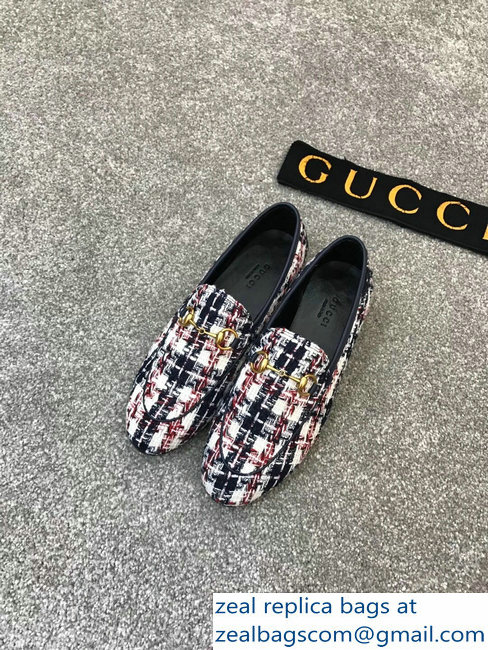 Gucci Horsebit Leather Loafer Jordaan Tweed Check