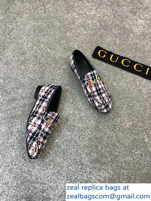 Gucci Horsebit Leather Loafer Jordaan Tweed Check