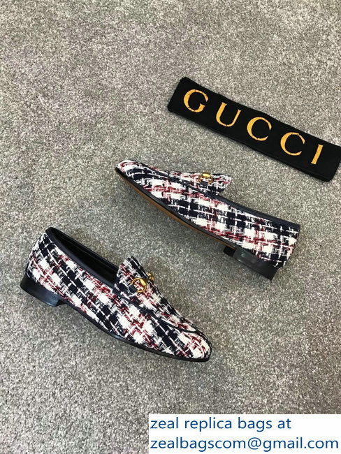Gucci Horsebit Leather Loafer Jordaan Tweed Check