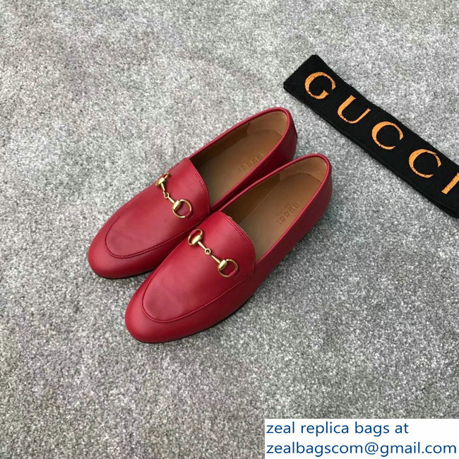 Gucci Horsebit Leather Loafer Red