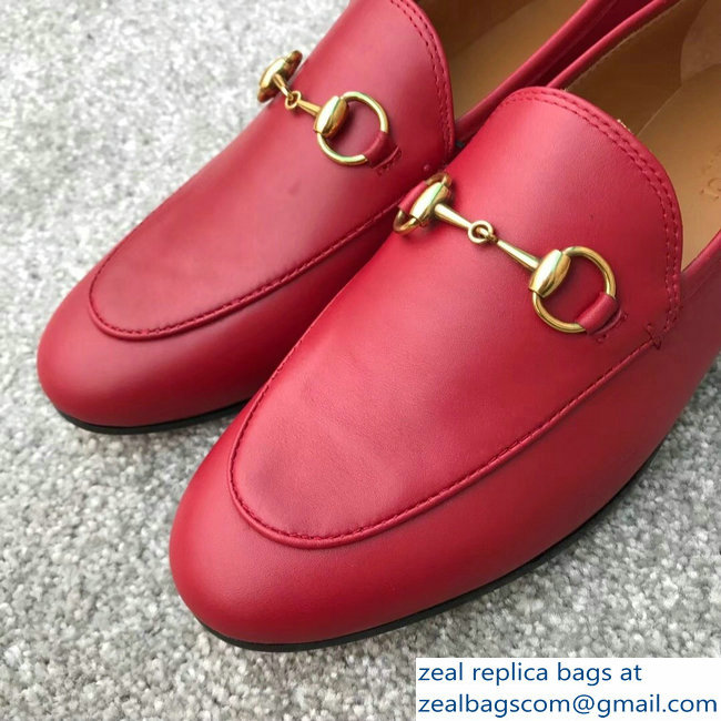 Gucci Horsebit Leather Loafer Red