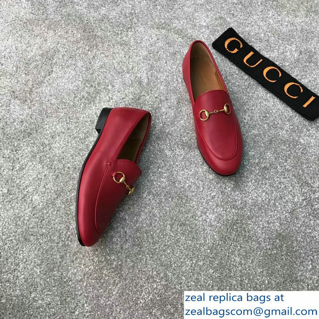Gucci Horsebit Leather Loafer Red