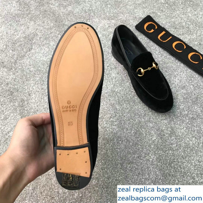 Gucci Horsebit Leather Loafer Velvet Black