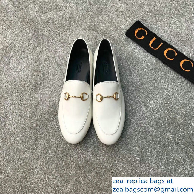 Gucci Horsebit Leather Loafer White/Black - Click Image to Close