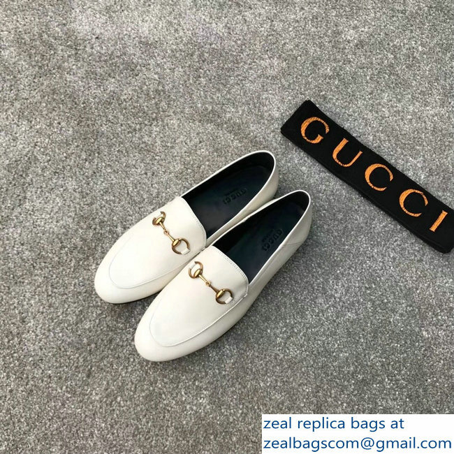 Gucci Horsebit Leather Loafer White/Black - Click Image to Close