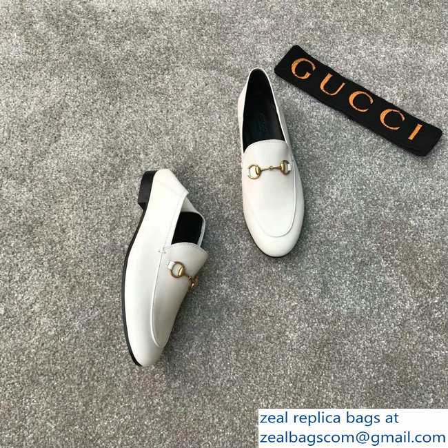Gucci Horsebit Leather Loafer White/Black - Click Image to Close