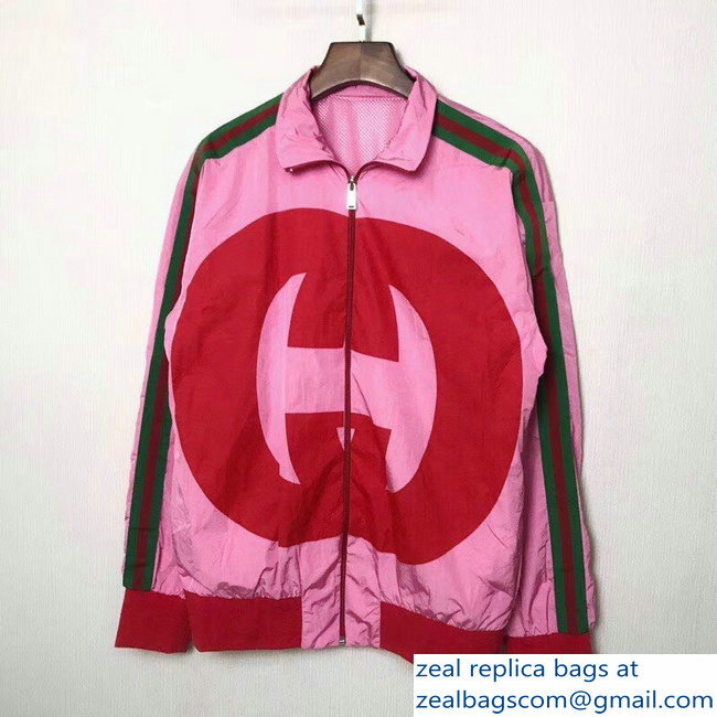 Gucci Interlocking G Technical Jersey Jacket Pink 2018