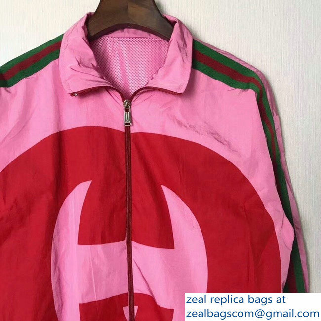 Gucci Interlocking G Technical Jersey Jacket Pink 2018