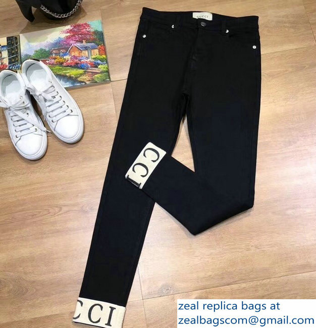 Gucci Logo Edge Denim Pants 2018 - Click Image to Close