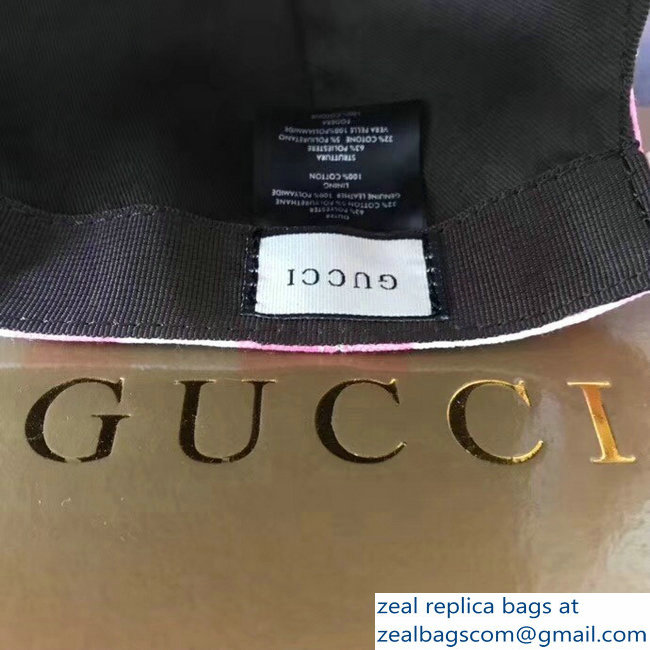 Gucci Logo Print Sylvie Baseball Cap/Hat Pink 2018