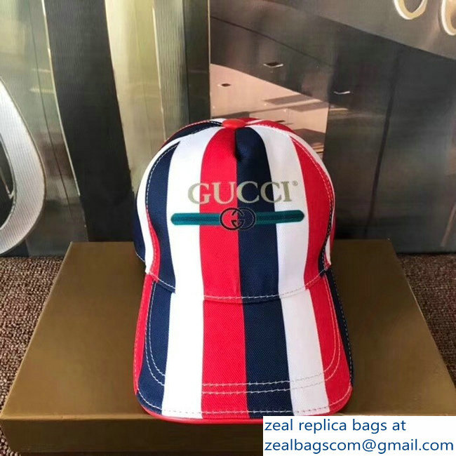 Gucci Logo Print Sylvie Baseball Cap/Hat Red 2018